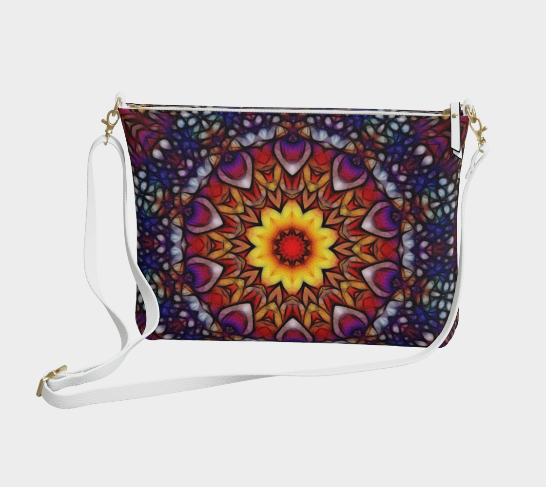 Blue Red Purple Kaleidoscope Vegan Crossbody Purse