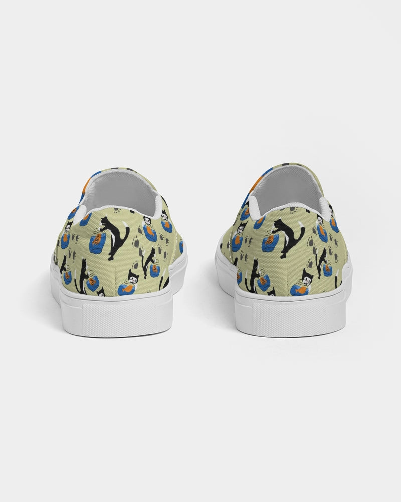 Cat and a Fishbowl Women's Slip-On Canvas Shoe