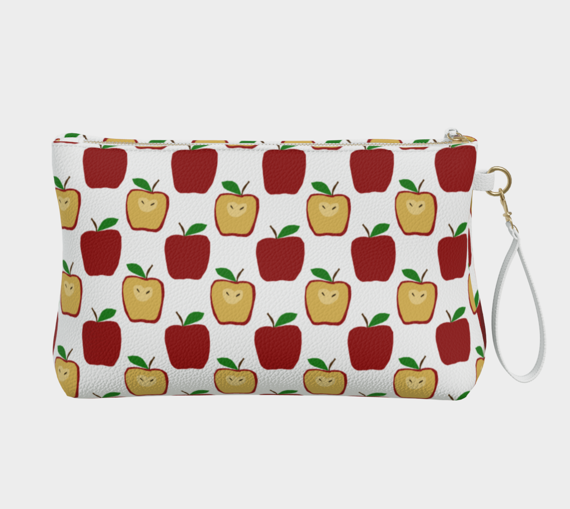 Apple Polkadots Vegan Leather Makeup Bag