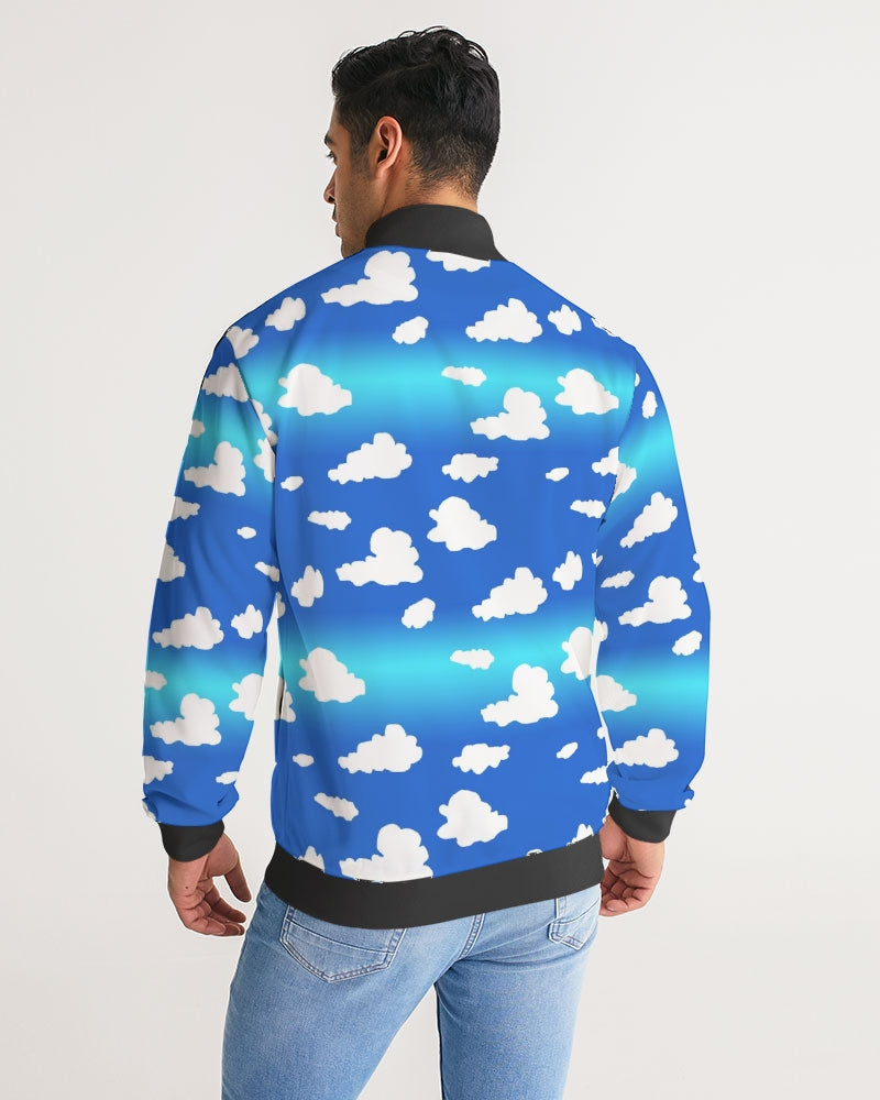 Clouds Pattern Men's All-Over Print Stripe Sleeve Track Jacket