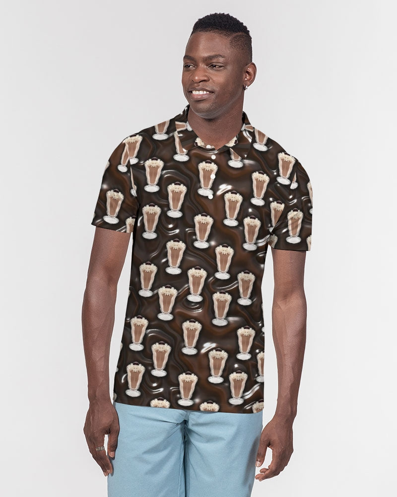 Chocolate Milkshake Men's All-Over Print Slim Fit Short Sleeve Polo