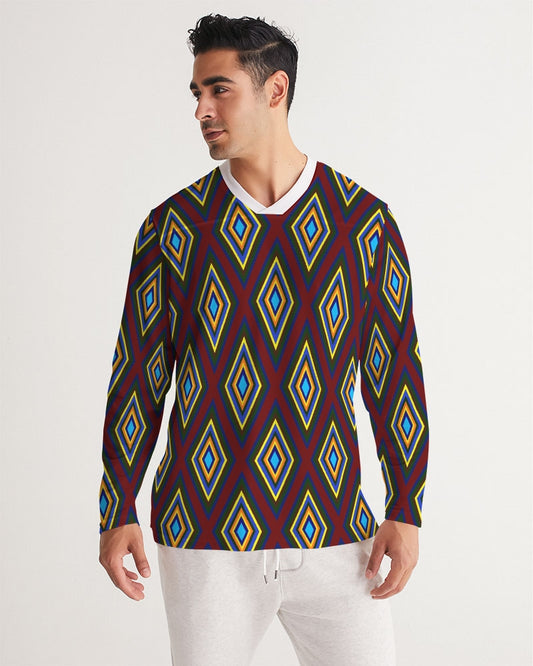 Colorful Diamonds Men's All-Over Print Long Sleeve Sports Jersey