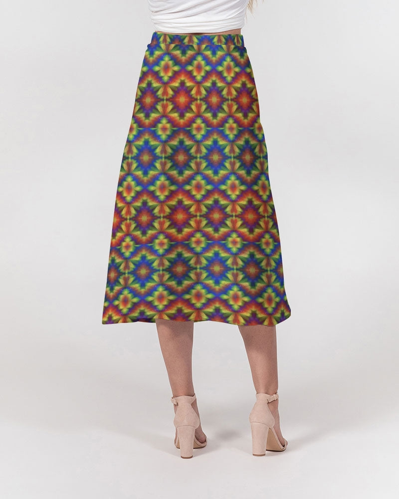 Carnival Kaleidoscope Women's All-Over Print A-Line Midi Skirt