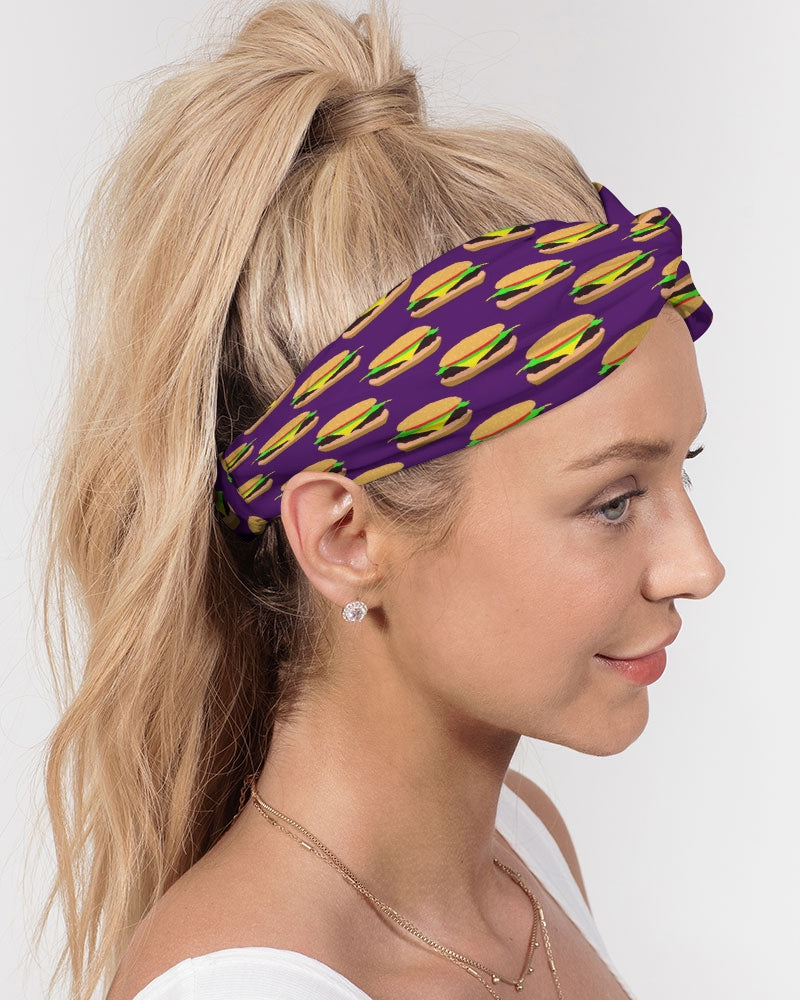 Cheeseburger Pattern Twist Knot Headband Set