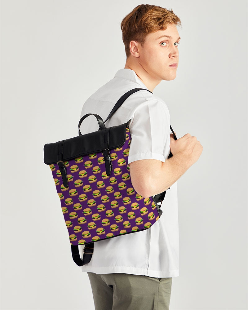 Cheeseburger Pattern Casual Flap Backpack