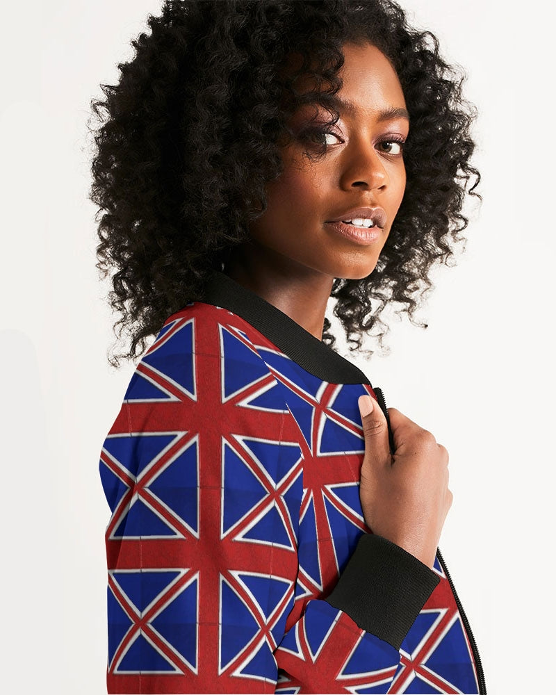 British Flag Pattern Women's All-Over Print Bomber Jacket