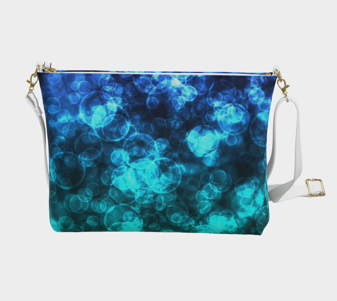 Blue Ocean Bokeh Vegan Crossbody Purse