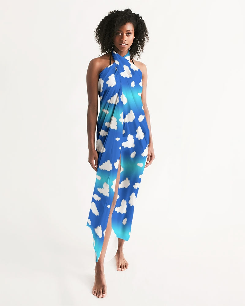 Clouds Pattern All-Over Print Swim Cover Up