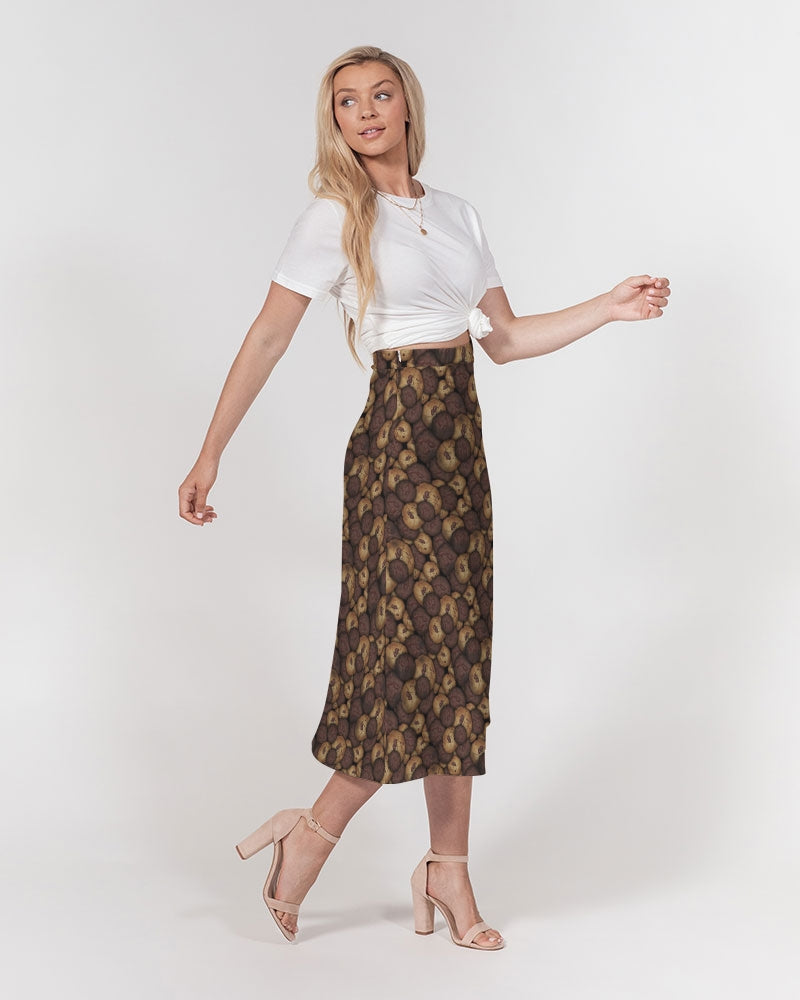 Chocolate Chip Cookies Women's All-Over Print A-Line Midi Skirt