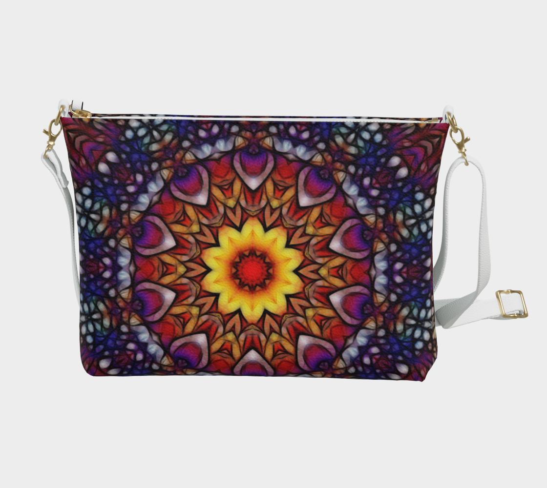 Blue Red Purple Kaleidoscope Vegan Crossbody Purse