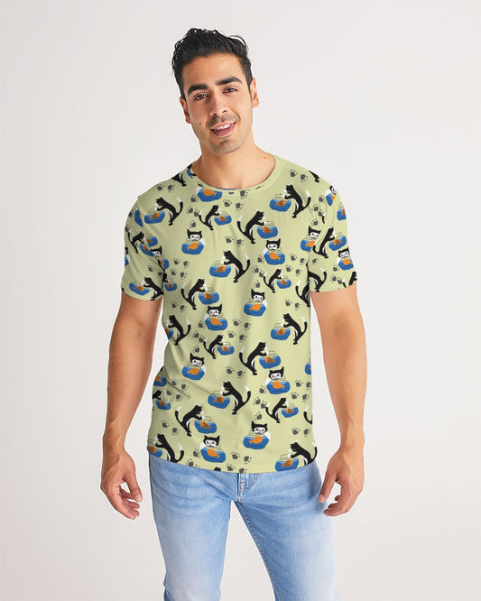 Cat and a Fishbowl Men's All-Over Print Tee