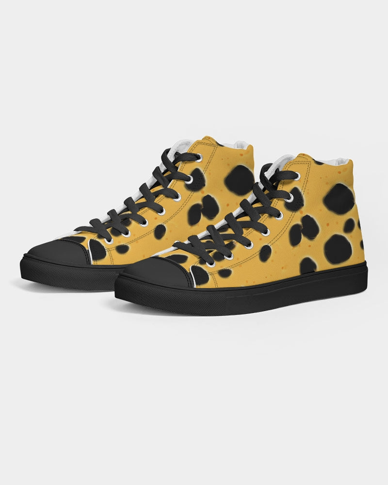 Cheese Women's Hightop Canvas Shoe - Black