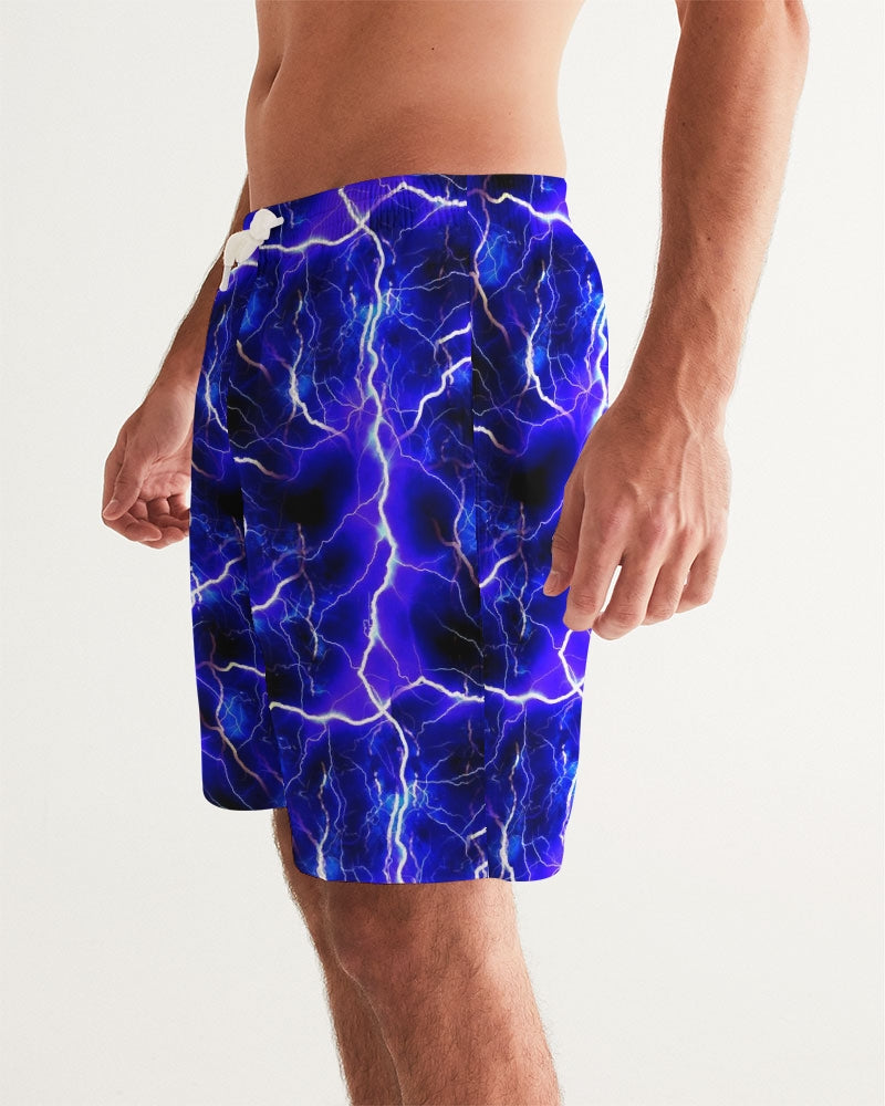 Blue Lightning Men's All-Over Print Swim Trunk