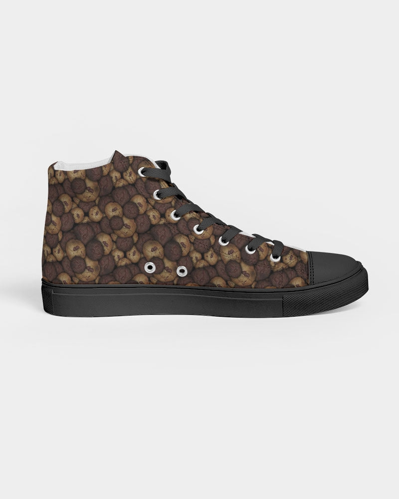 Chocolate Chip Cookies Men's Hightop Canvas Shoe - Black