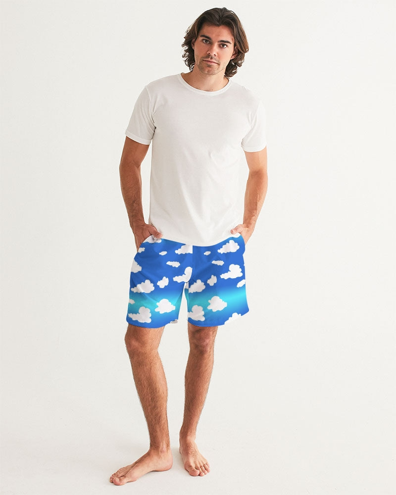 Clouds Pattern Men's All-Over Print Swim Trunk