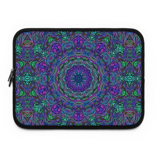 Blue Green Purple Kaleidoscope Laptop Sleeve