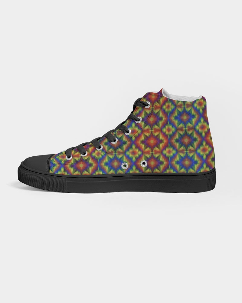 Carnival Kaleidoscope Men's Hightop Canvas Shoe - Black