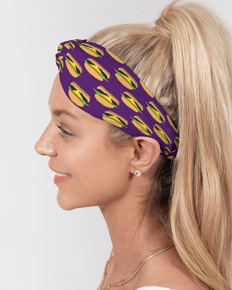 Cheeseburger Pattern Twist Knot Headband Set