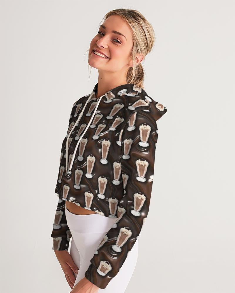 Chocolate Milkshake Women's All-Over Print Cropped Hoodie