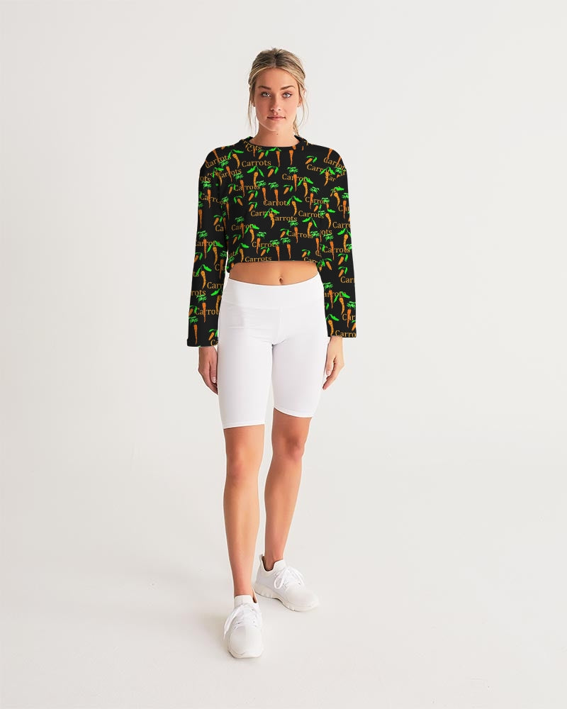 Carrots Pattern Women's All-Over Print Cropped Sweatshirt