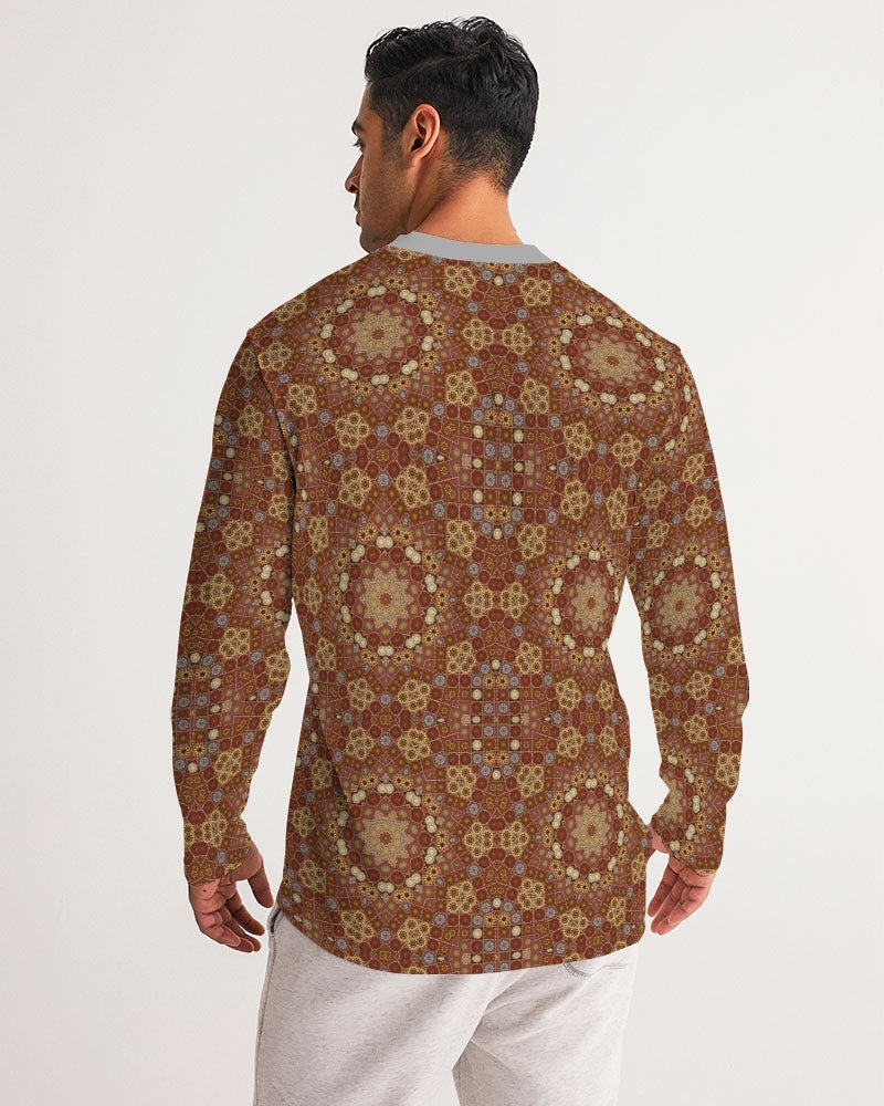 Checkered Star Geometry Men's All-Over Print Long Sleeve Sports Jersey