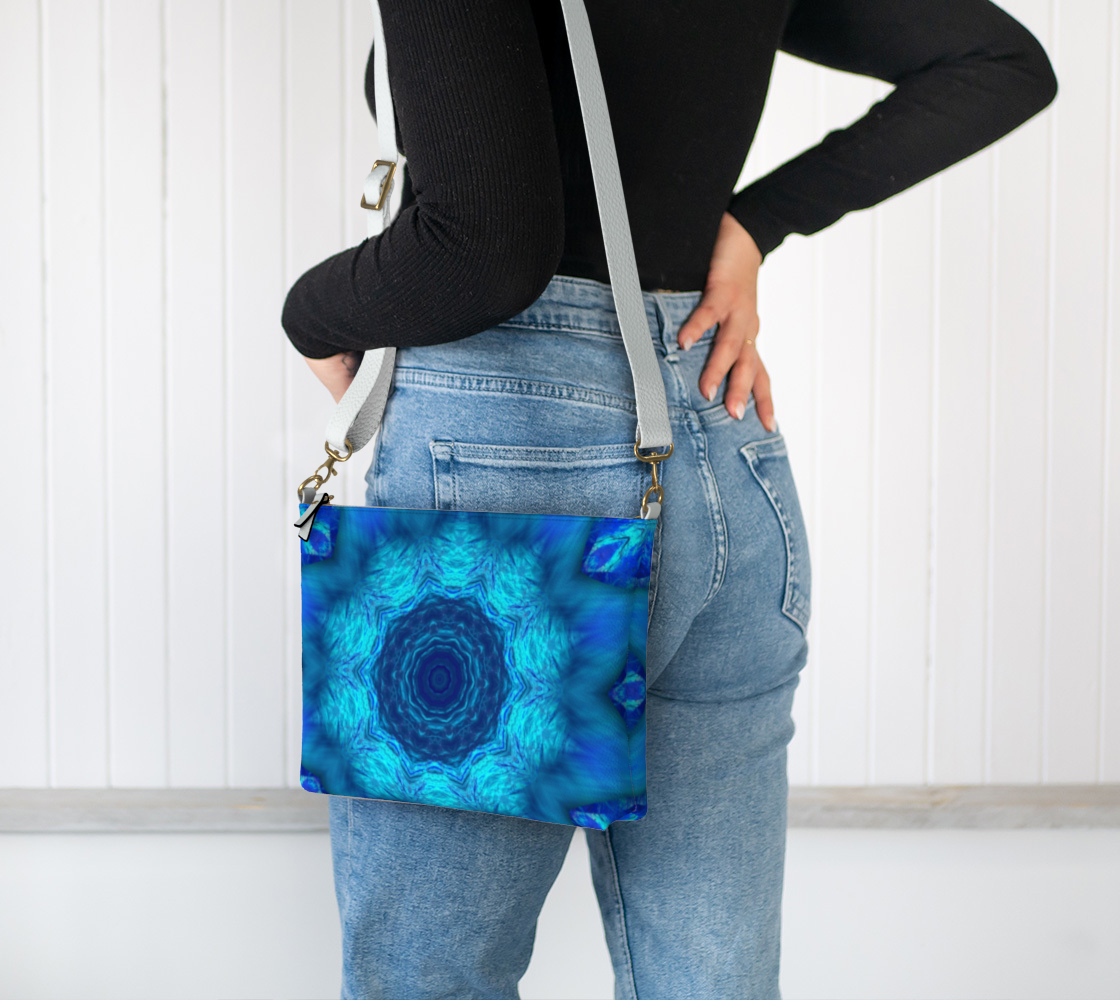 Blue Water Kaleidoscope Vegan Crossbody Purse