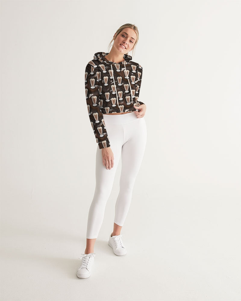 Chocolate Milkshake Women's All-Over Print Cropped Hoodie