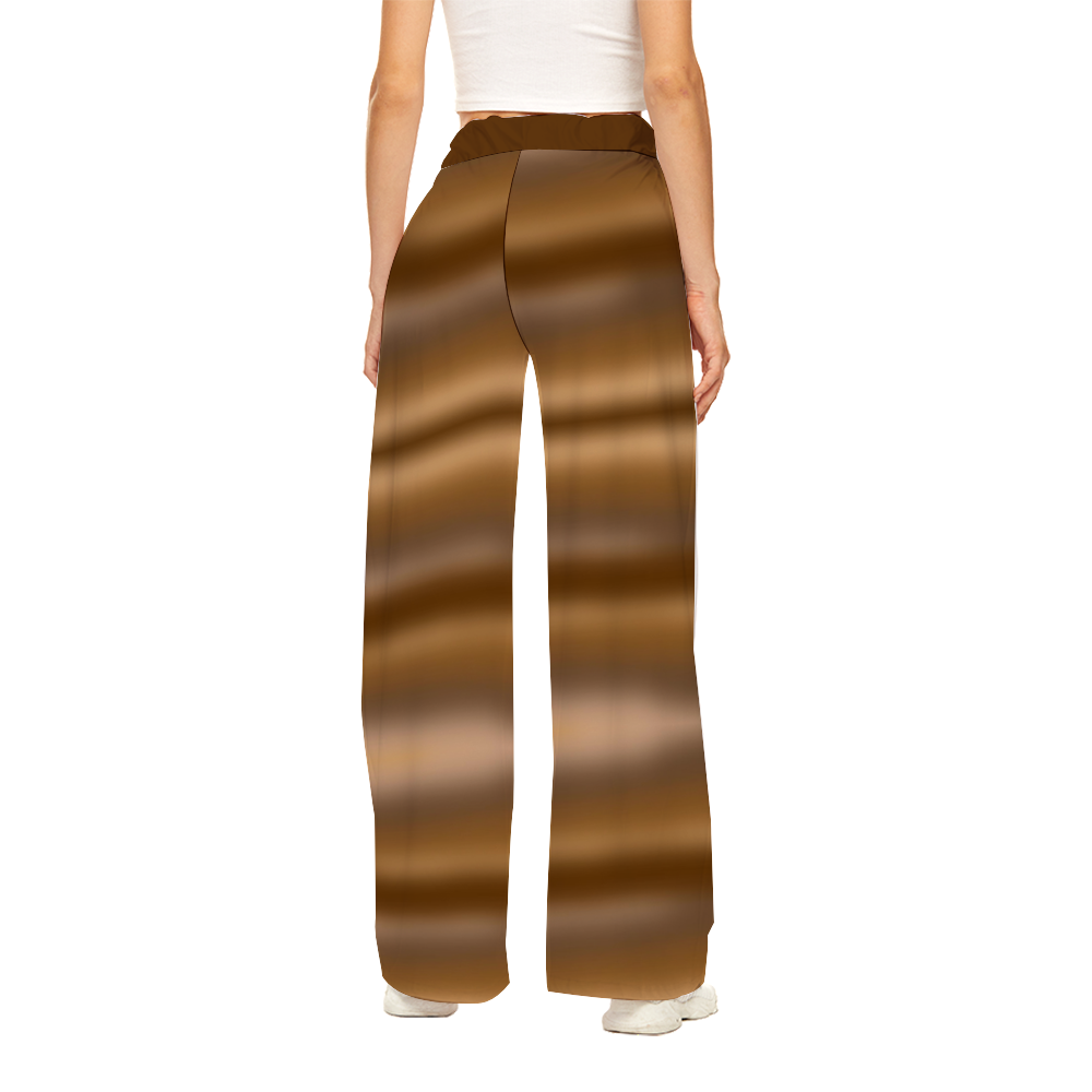 Coffee Gradient Custom Women Yoga Sweatpants Wide Leg Lounge Pants Joggers Pants