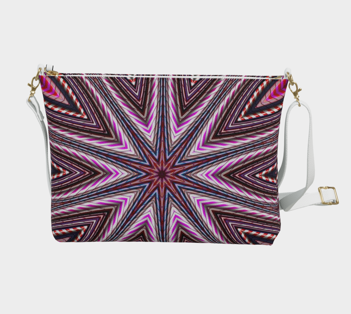 Candy Cane Kaleidoscope Vegan Crossbody Purse