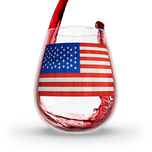 American Flag Stemless Wine Glass, 11.75oz