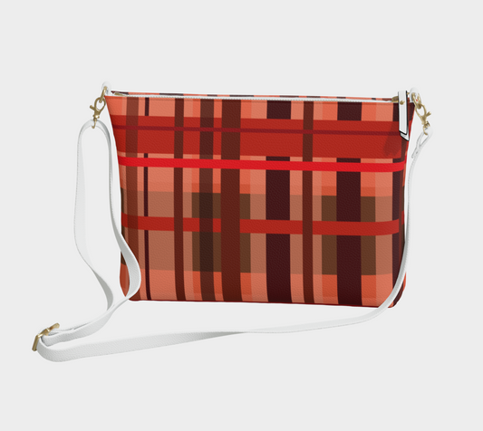 Fall Plaid Vegan Crossbody Purse