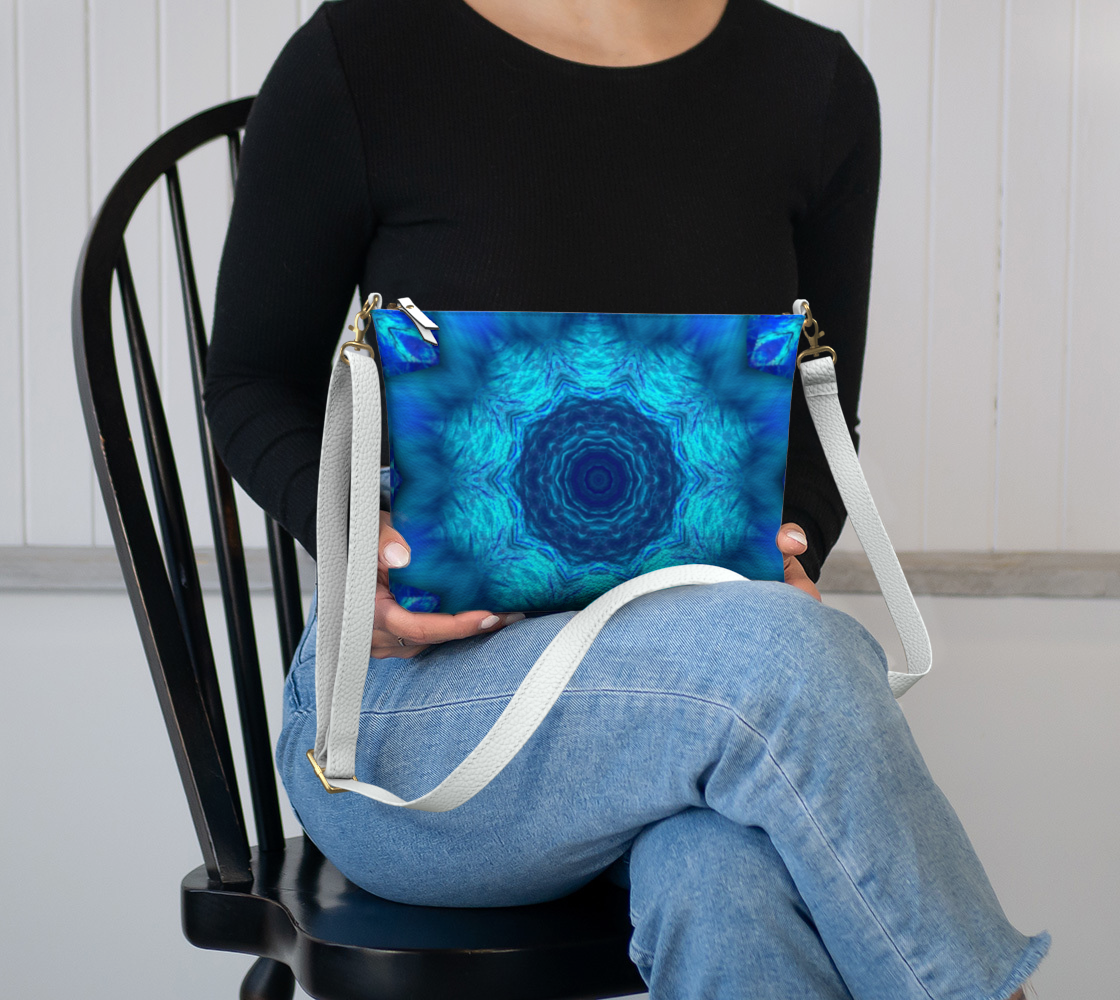 Blue Water Kaleidoscope Vegan Crossbody Purse