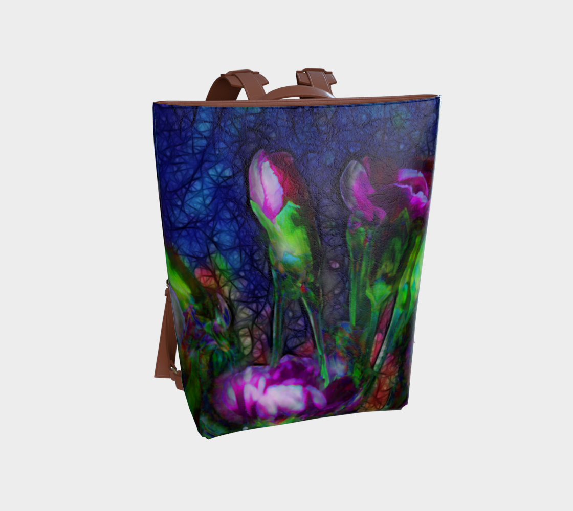 Abstract Pink carnations Vegan Leather Backpack