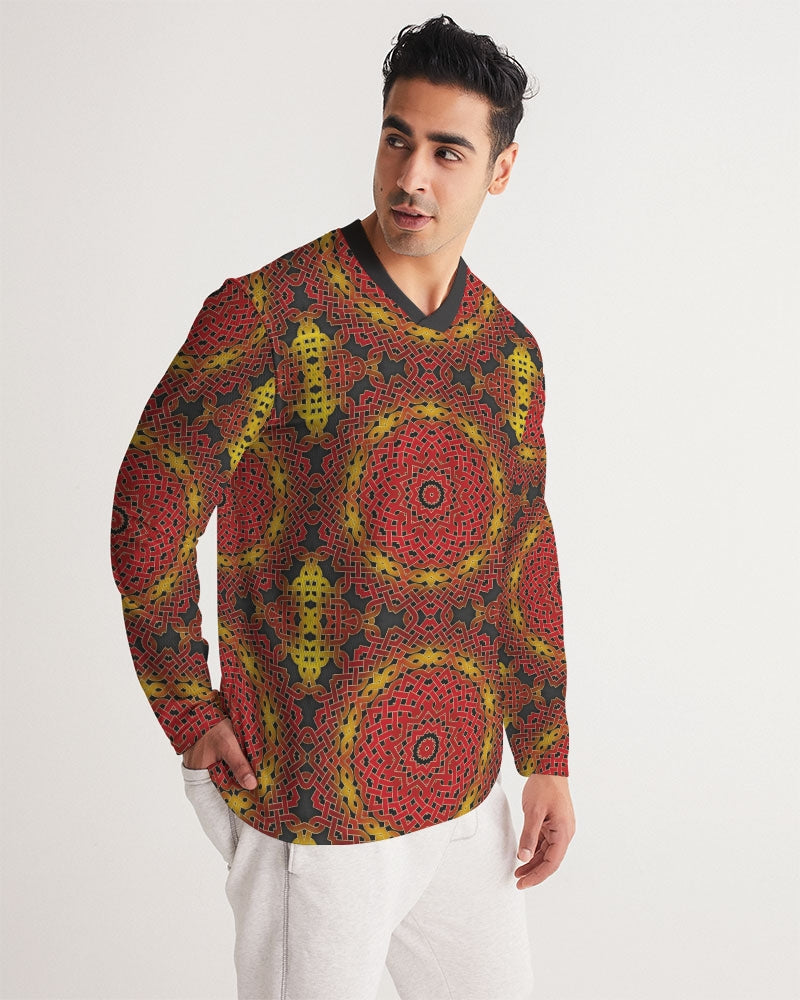 Celtic Orange Spiral Men's All-Over Print Long Sleeve Sports Jersey