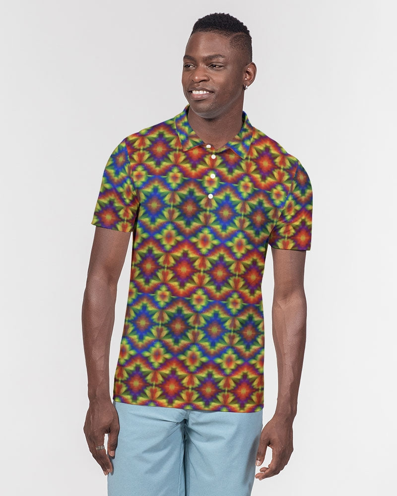 Carnival Kaleidoscope Men's All-Over Print Slim Fit Short Sleeve Polo