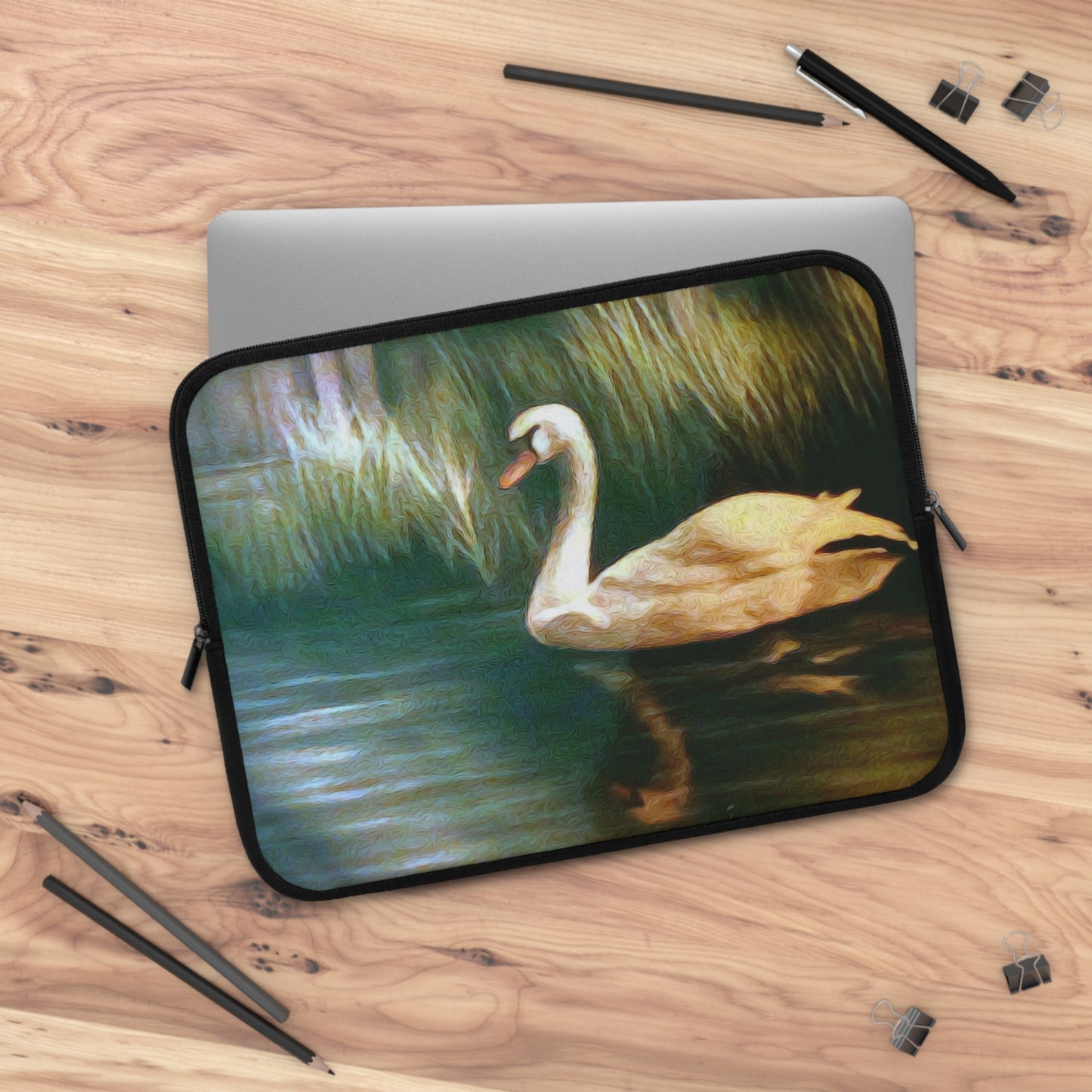 Swan Painting Laptop Sleeve
