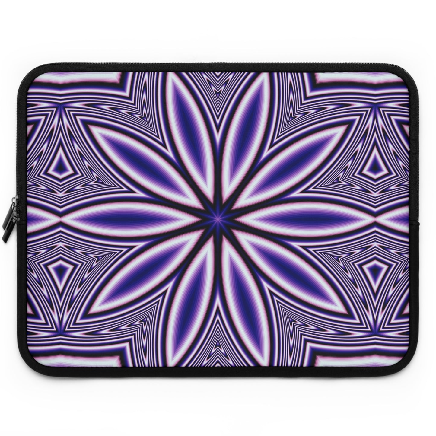 Blue Fractal Kaleidoscope Laptop Sleeve
