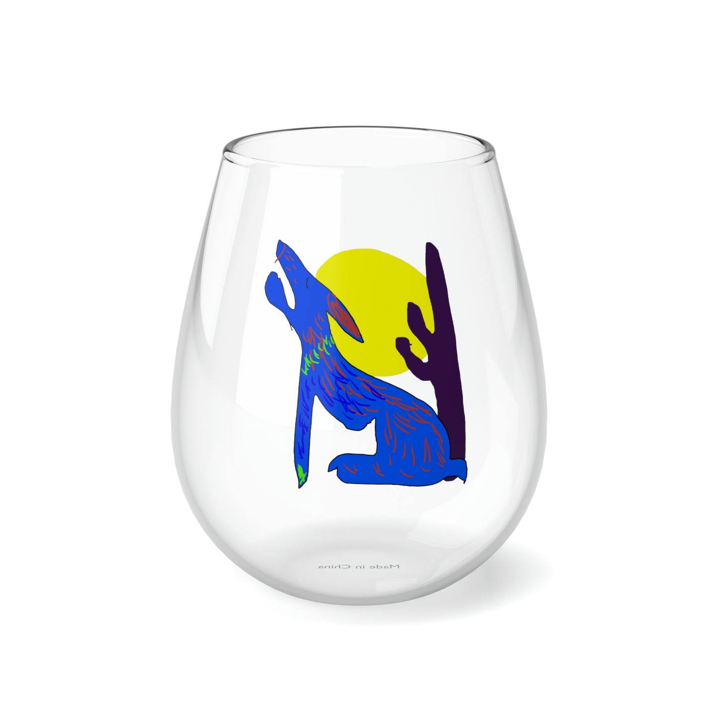 Blue Coyote Stemless Wine Glass, 11.75oz