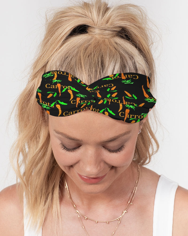 Carrots Pattern Twist Knot Headband Set