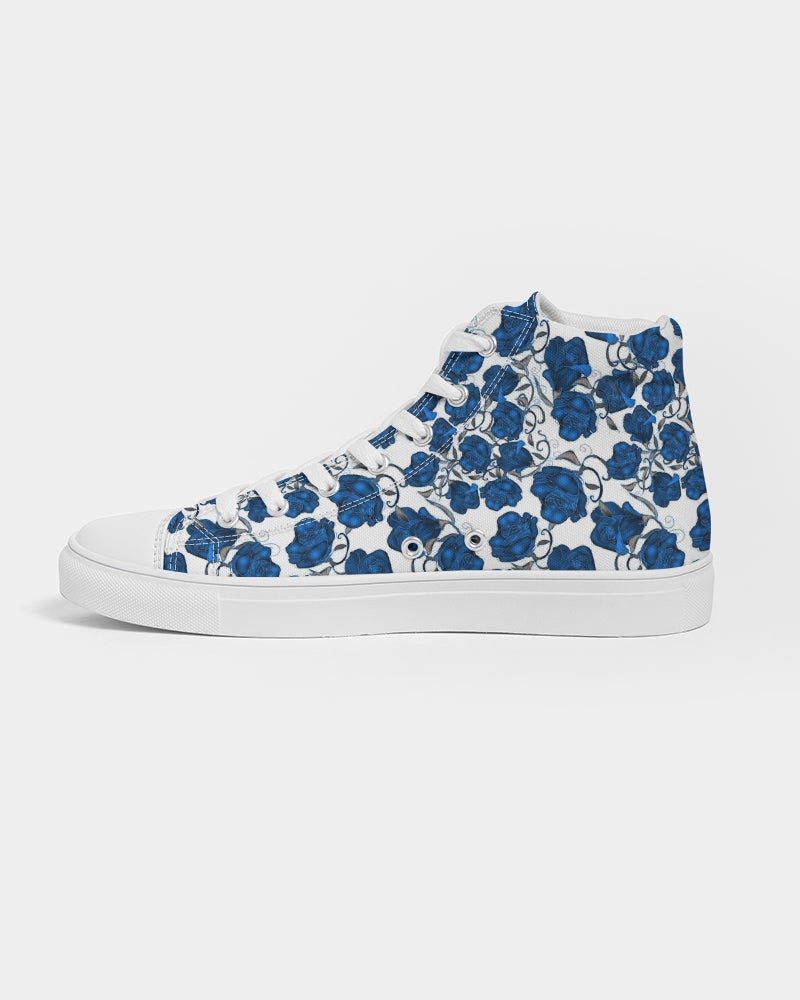 Blue Roses Women's Hightop Canvas Shoe