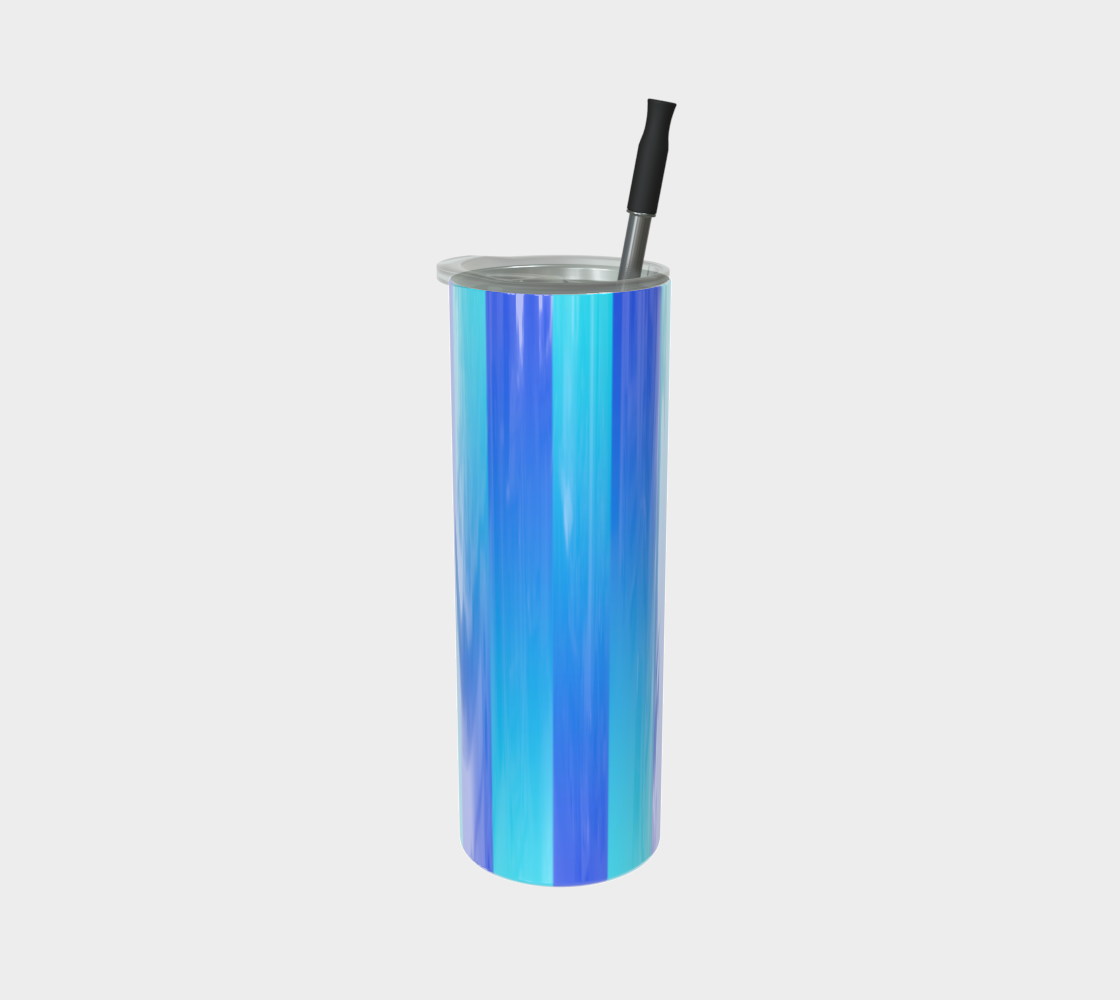 Soft Blue Blend Stripe Stainless Steel Tumbler