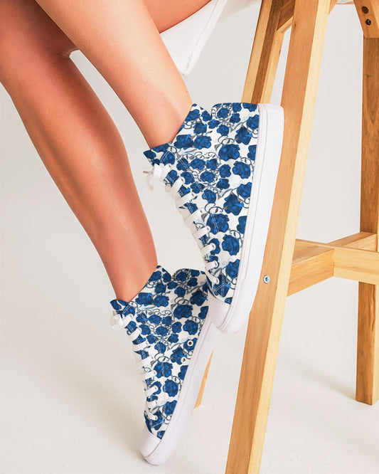 Blue Roses Women's Hightop Canvas Shoe