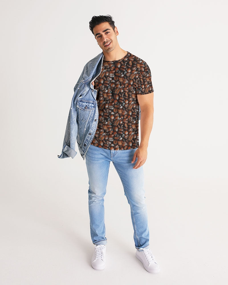 Coffee Bean Pattern Men's All-Over Print Tee