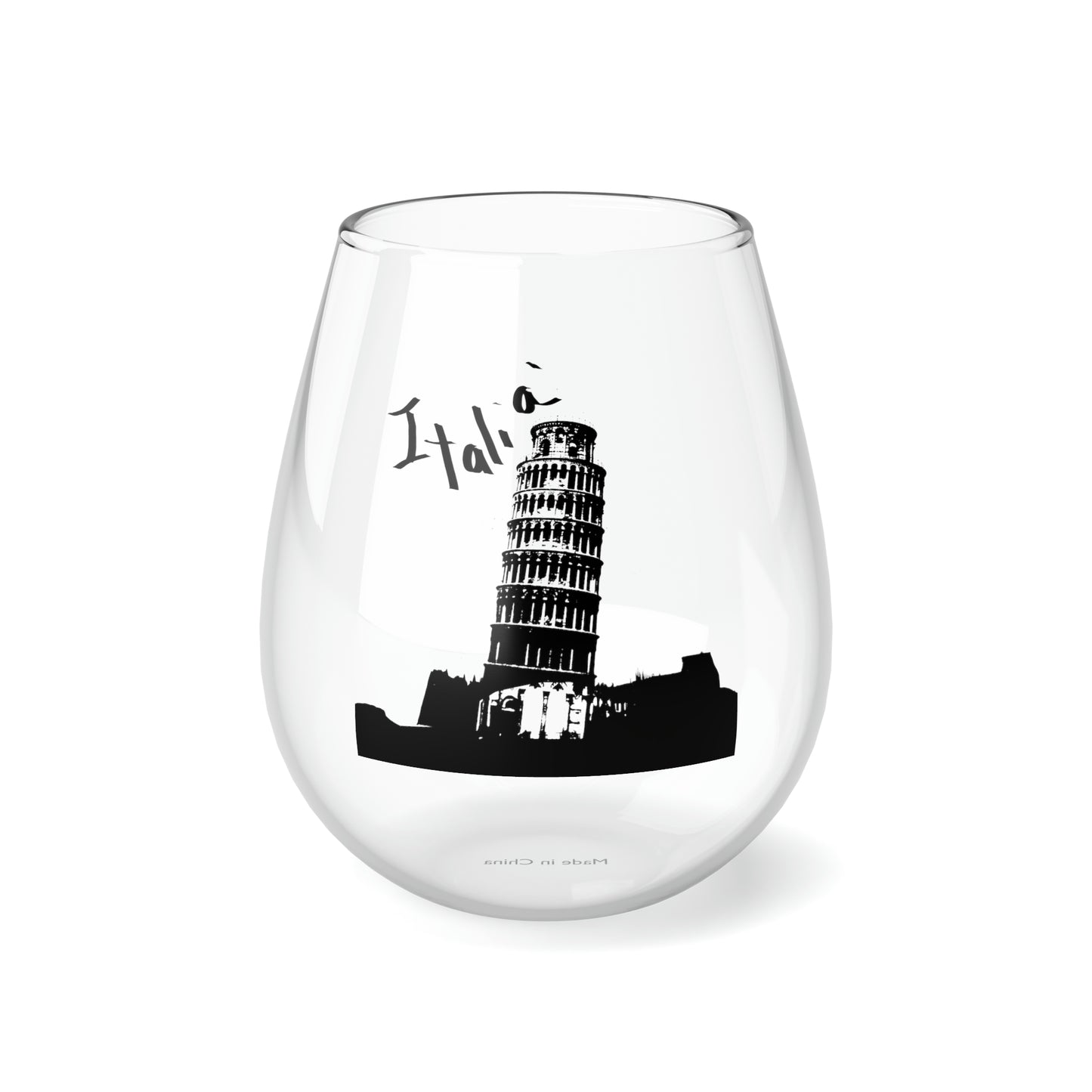 Pisa Italia Stemless Wine Glass, 11.75oz