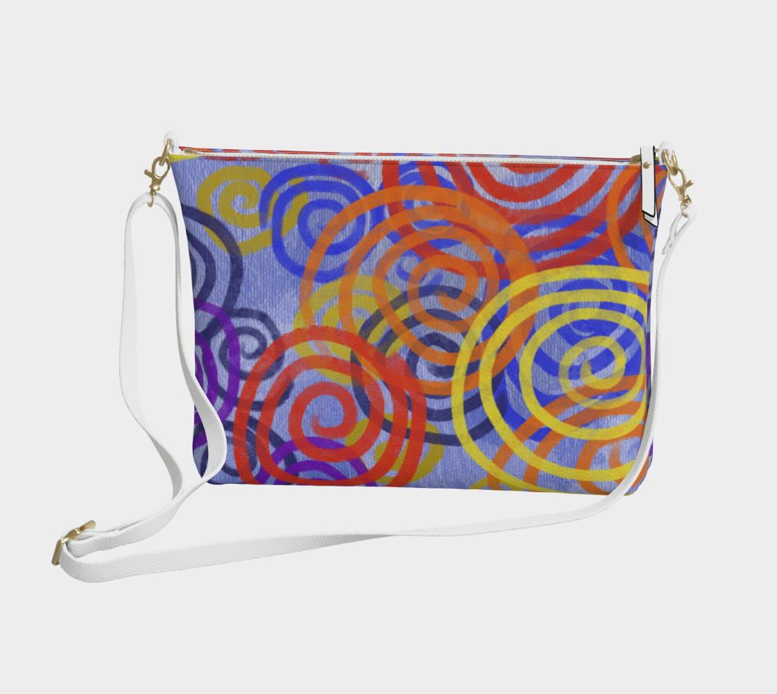 Colorful Spirals Vegan Crossbody Purse