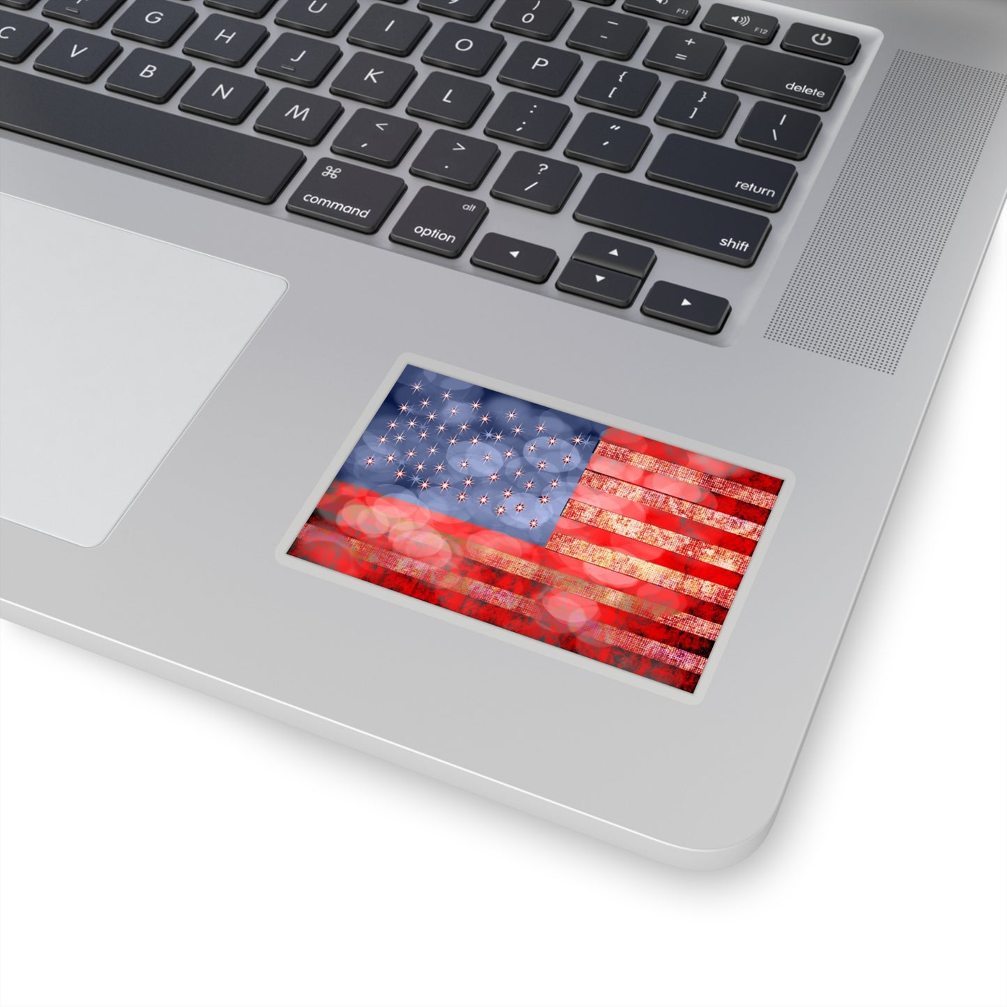American Flag in Bokeh Kiss-Cut Stickers