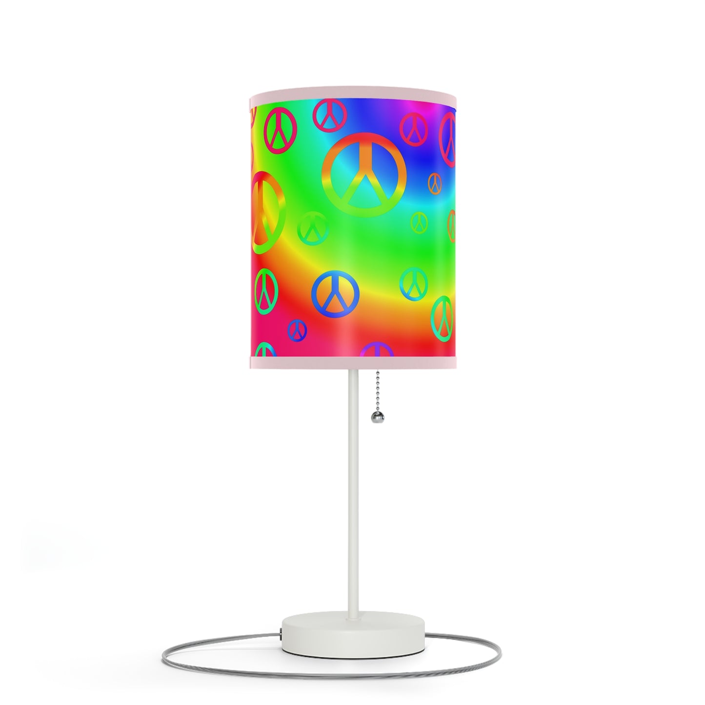 Rainbow Peace Sign Lamp on a Stand, US|CA plug