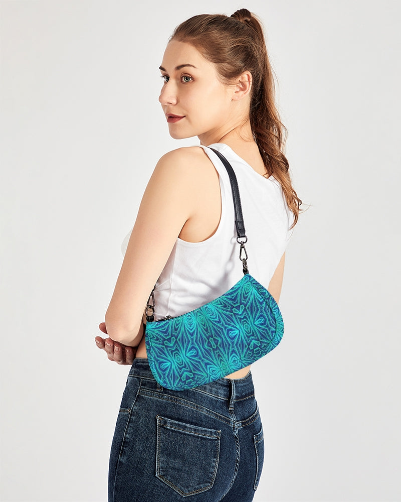 Blue Ice Kaleidoscope Petite Canvas Pouch