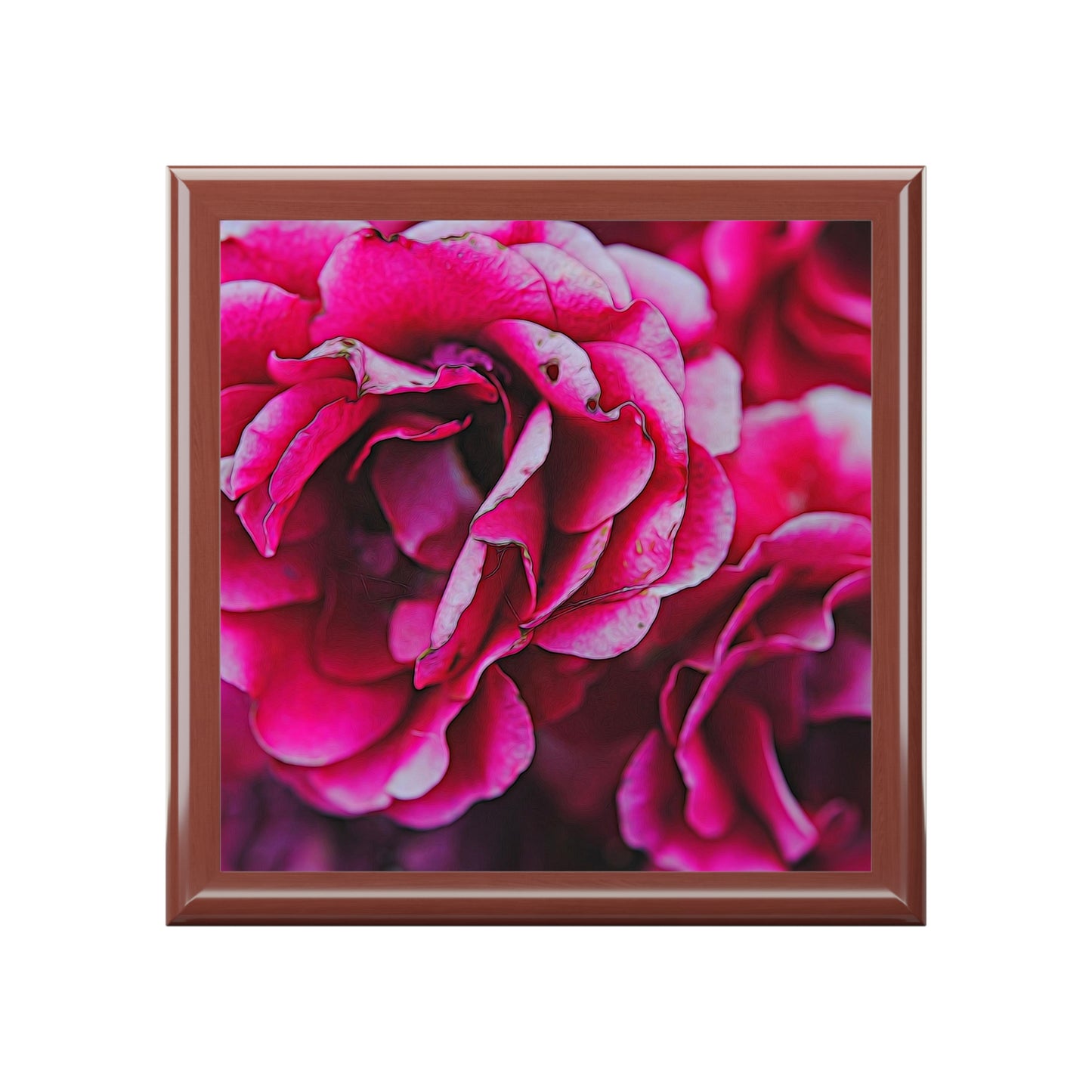 Dark Pink Flowers Jewelry Box