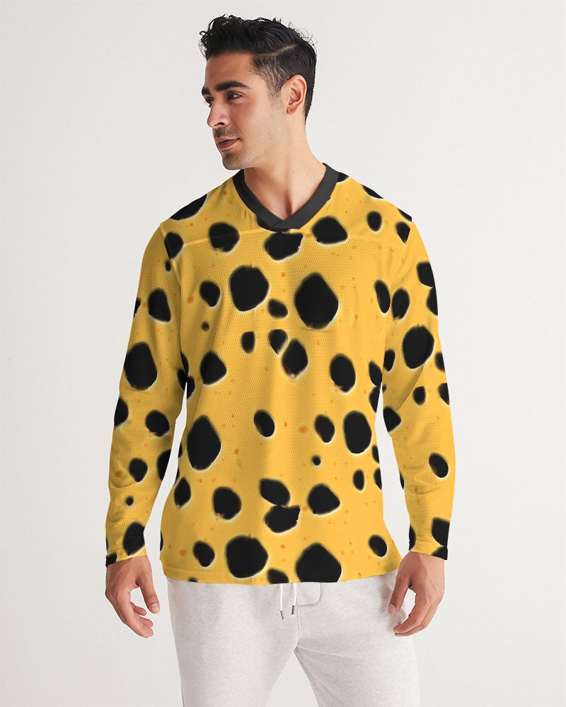 Cheese Men's All-Over Print Long Sleeve Sports Jersey